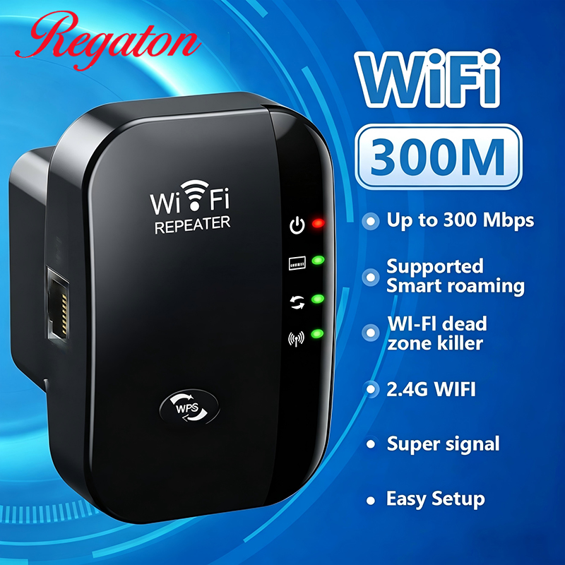 Tech For Office - Bezprzewodowy wzmacniacz sygnału WiFi 300M 2.4GHz,